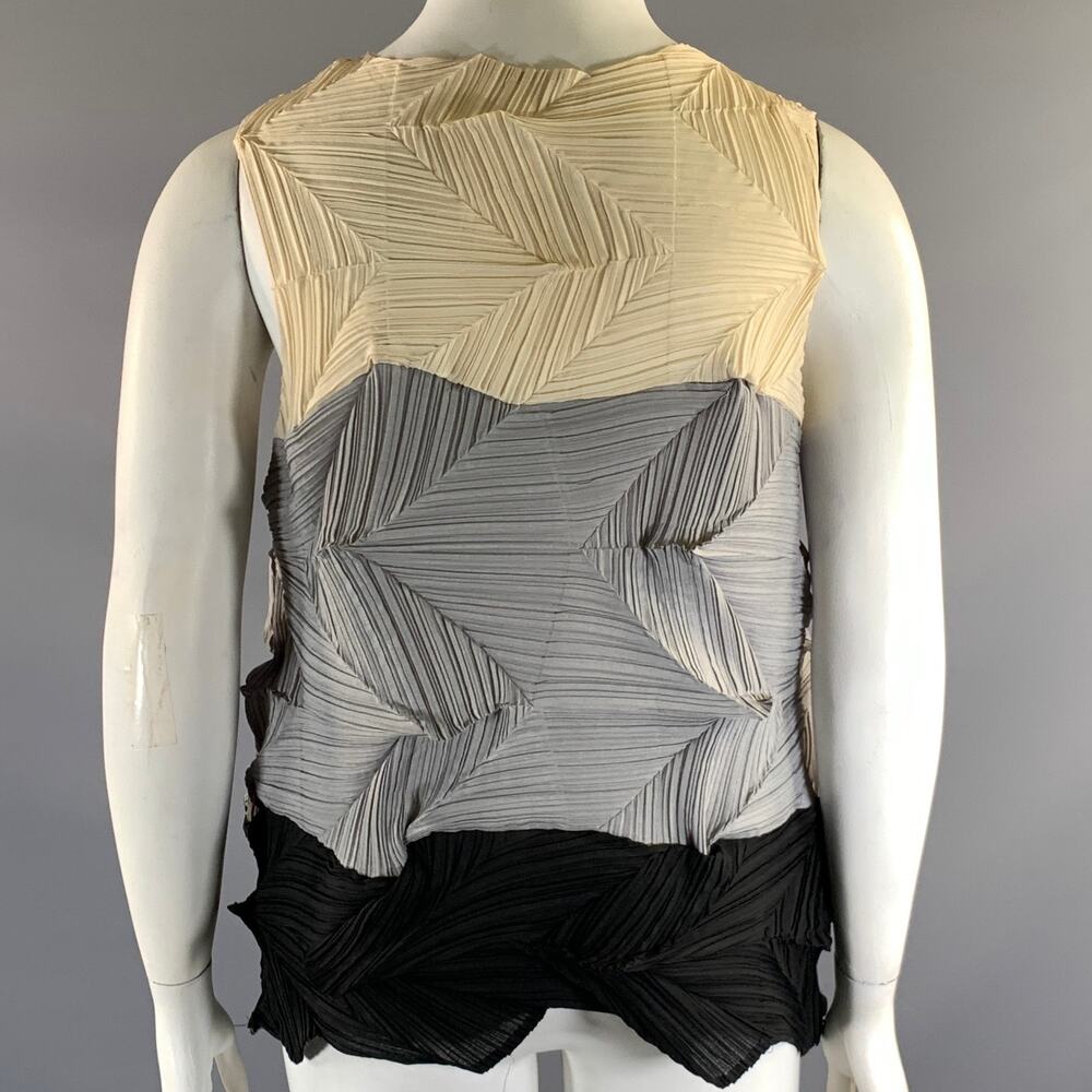 VANITE COUTURE Size One Size Cream Black Grey Polyester Spandex Casual Top - Picture 3 of 4